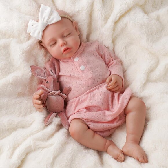 20 Inch Lifelike Realistic Baby Doll Soft Vinyl cloth body Newborn Dolls Girl - Picture 3 of 8